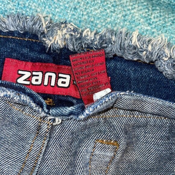 Zana Di Vintage Women  Skirt Size 11 Blue Denim Y2K Mini Pure Cotton Pockets - Picture 8 of 10
